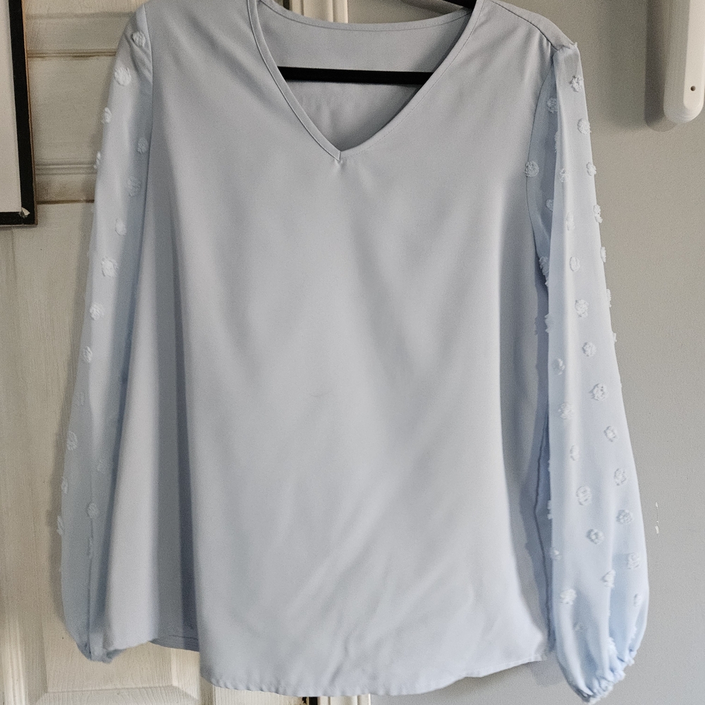 Elegant Light Blue Women's Top